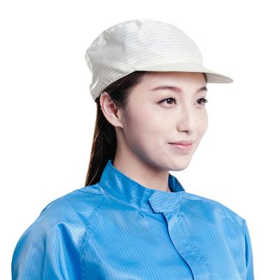 China Wholesale fashionable anti-static caps with white stripes and buckles, suitable for various industries Te koop