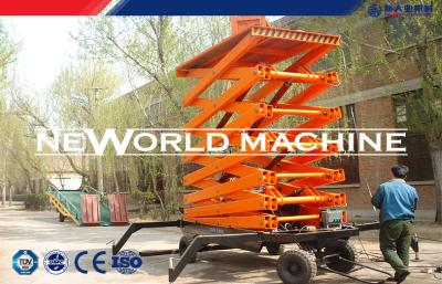 China Orange 4m - 9m Hydraulic Platform Lift , Capacity From 300kg To 1000kgs for sale