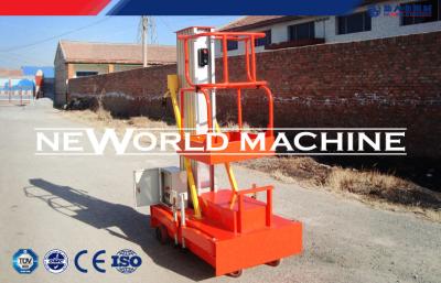 China Electric Orange Mast Climbing Work Platforms 10m 100kg 2.2kw for sale