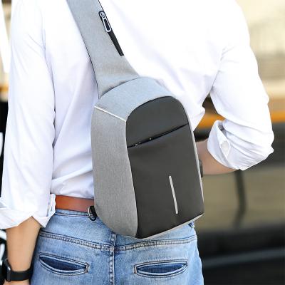 China USB Interface Charging Mens External Chest Bags Fashion Travel Cross - Body Bag Man Casual Messenger Bag for sale