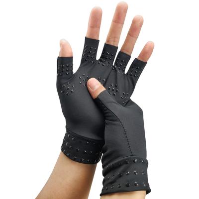 China 1Pair Comfortable Washable High Elastic Nylon Arthritis Relief Half-Finger Hand Compression Anti-Slip Gloves for sale