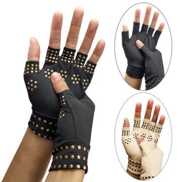 China 2021 Hot Selling Arthritis Black Copper Hands Compression Comfortable Half Finger Gloves for sale