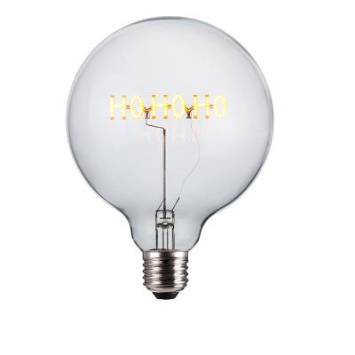 China Retro vintage G125 hohoho shape LED filament LED bulb amber decorative filament bulb 2W 67lm 2000K E27 for sale