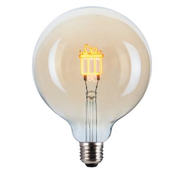 China Vintage Retro 2021 G125 LED Filament LED Amber Bulb Decorative Current Filament Bulb 2W 67lm 2000K E27 for sale