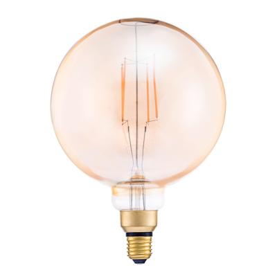 China Glass Design LED Edison Decoration Light Bulb 4W 450lm E27 Residential/Hotel/Bar Large Globe Size Led Filament Light Bulbs for sale