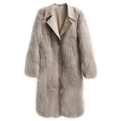 China YOUANNA Anti-Wrinkle Women Winter Fox Fur Coat Madame Real Fur Jacket Official High Street Whole Fur Coat HW1012 for sale