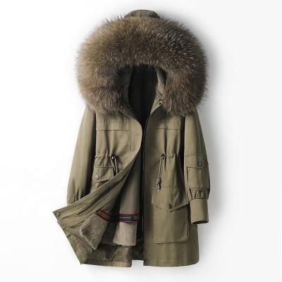 China YOUANNA Anti-Wrinkle Women Winter Parka Coat Lady Rex Fur Lined Jacket Raccoon Casual Fur Coat Women HW1054 for sale