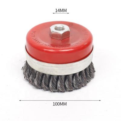 China Twisted Paint Metallurgical Rust Knot Steel Wire Cup Polishing Cleaning Polishing Brush For Drill for sale