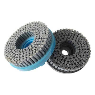 China Metal Deburring Machine Nylox Abrasive Surface Preparation Turbine Disc Sanding Grinding Brush for sale