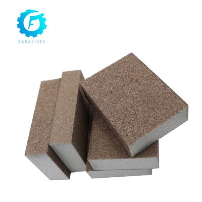 China Furniture 98x120x10mm Aluminum Oxide Sponge Sand Abrasive Block For Paint Sanding for sale