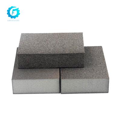 China Double Sided Abrasive Furniture Sponge Sand Block Sponge Sandpaper for sale