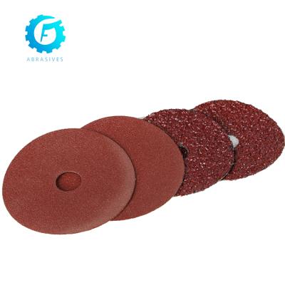 China wooden /metal/stainless steel /weld grinding 4inch emery paper abrasive disc fiber disc sanding maker for sale