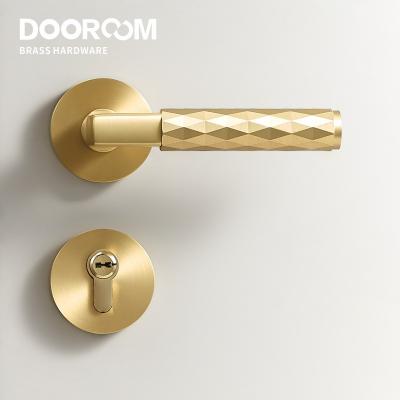 China Dooroom Brass Door Lock Set Modern Black Interior Wooden Double Door Lever Interior Wood Knurling Nickel Nickel Privacy Passage A308B-251 for sale