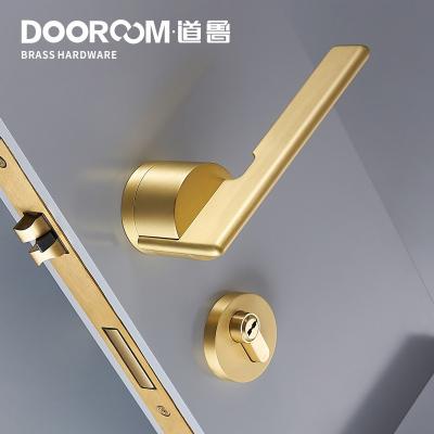 China Dooroom Modern Brass Door Lock Set Modern Gold Interiror Bedroom Black Silver Bathroom Double Door Wooden Lever Set Handle Dummy Knob for sale