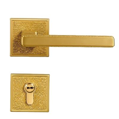 China Dooroom Brass Door Lock Set Modern Rock Interiror Bedroom Bathroom Double Door Wood Lever Set Dummy Handle A327B-232 for sale