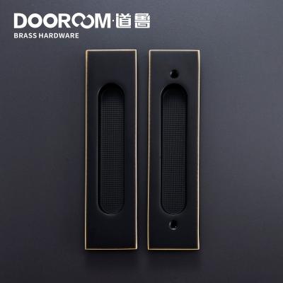 China Dooroom Brass Sliding Door Handles Modern American Pull-Out Hidden Interior Balcony Kichen D182 Keyless Living Room Bathroom Pulls for sale