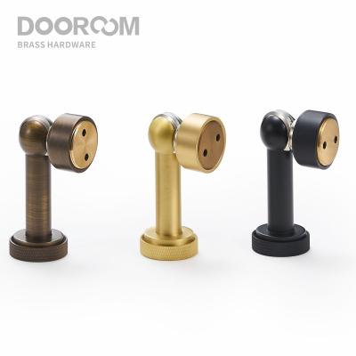 China Dooroom Modern Brass Heavy Duty Knurling Door Stopper Door Stopper Magnetic Hook for sale