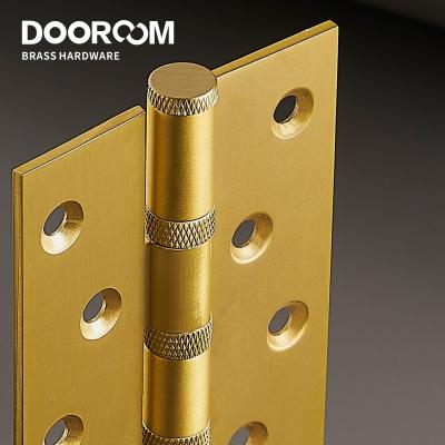 China 1Piece Dooroom Modern Brass Door Hinges Knurled Free Slot Thickening Smoothly Mute Hinges 4 Inch 5 Inch for sale