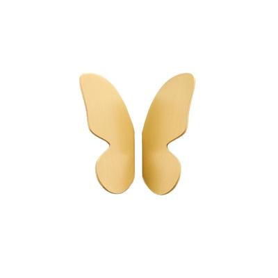 China Modern Brass Furniture Handles Dooroom Natural Cool Gold Butterfly Pulls Wardrobe Dresser Cupboard Cabinet Drawer Knobs for sale