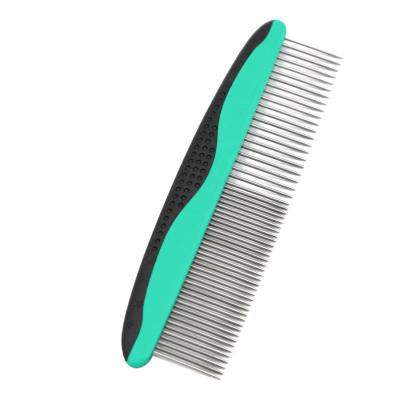 China Retractable Pet Hair Detangling Double Tooth Design Fashion Pet Grooming Brush Viable Side Brush Comb for sale