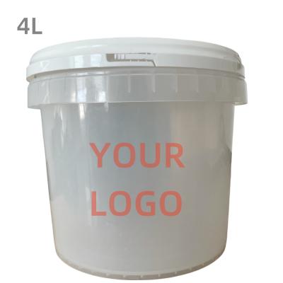 China Food Safe Freezer Safe Round Plastic Buckets with Lids 1 Gallon Heat Transfer for sale