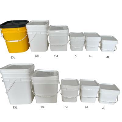 중국 10.0 ~ 2.5MM 두께 10L 평방 플라스틱 버킷 저장 컨테이너 저장용 버킷 판매용