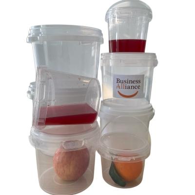 China 500 ml Runder Kunststoffbehälter mit Deckel Lebensmittelqualität Transparent Runder 8/12/16/24/32 oz zu verkaufen