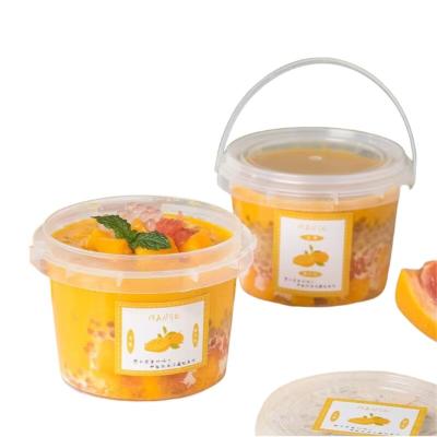 China 1000 ml Customized Tubs Drink Sauce Food Bucket with Lid Printing Heat Transfer for sale