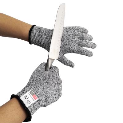 China Free Sample Hand Protection Qualified CE EN388 4544 Level 5 HPPE Cut Proof Kitchen Safety Anti Cut Resistant Gloves for sale