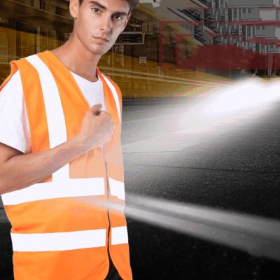 China Unisex High Visibility Universal Size With Zipper Motorcycle Night Running Safety Reflective Vest for sale