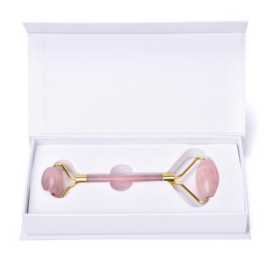 China New Pattern Smooth Rose Quartz Roller For Face, 100 Percent Authentic Natural Face Lift Crystal Facial Massage Roller for sale