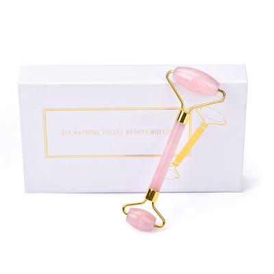 China Face New Arrival 2019 Rose Quartz Jade Facial Roller 100% Natural Silent Jade Roller Box Custom Made for sale