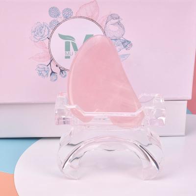 China Free Custom 100% Natural Scraping Body Rose Jade Gua Sha Rose Quartz Gua Sha Massage Tool for sale