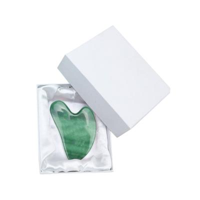 China Chinese Manufacturer Body Massager Natural Aventurine Jade Roller Gua Sha Tool With Custom Box for sale