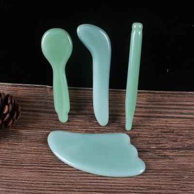 China Factory Sale Low Price Gua Sha Tool Kit Natural Green Stone Scraping Face Gua Sha Massage Custom for sale