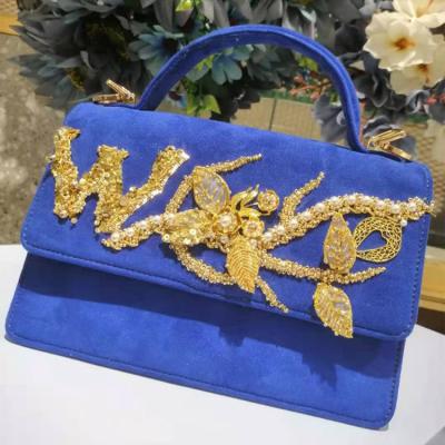 China 2021 new style fashion embroidery style small cross body bags ladies evening dinner bags handcrafted French square shoulder handbag one for sale