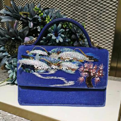 China French Fashion Handbags Women Style Embroidery Bags Lady Shoulder Purse For Girl 2021 NEW Cross Body For Even Dinner Bags for sale