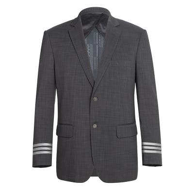 China Anti-Wrinkle Fashion Wool Men's 100% Silk Formal Lapel Notch Lapel Metal Button Suit Blazer for sale