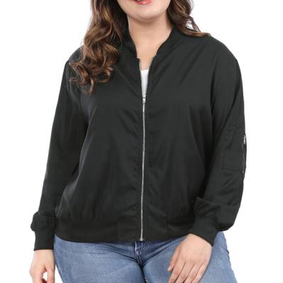 China Hot Selling Anti-wrinkle Women Black Over Waist Sports Satin Bomber Jacket for sale