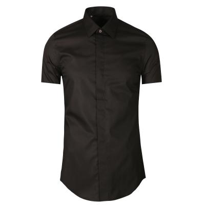 China Chinese Factory Anti Shrink Mens Cotton Button Up Sleeved Shirts Short for sale