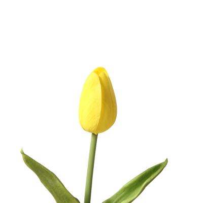 China PU hot selling soft and bendable artificial flower silk flower tulip centerpiece for sale