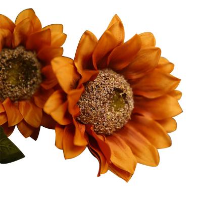 China Mini artificial silk sun flower for home decoration sun flower for vase home living room decoration for sale