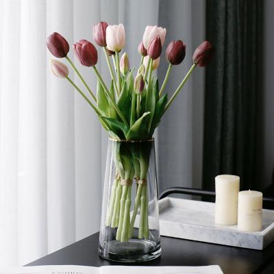 China Wholesale High Quality PU Real Touch Artificial Tulip Flower For Party Hotel Wedding Table Decorative Flowers for sale