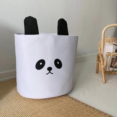 China Viable Wholesale Canvas Laundry House Child Toy Storage Folding Basket For Home Use for sale