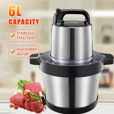 China High efficiency 6L large capacity stainless steel household double speed electric food chopper for restaurants and other large scale for sale