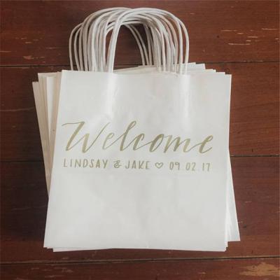 China New Design 2019 Wedding BIODEGRADABLE Wedding Favor Welcome Paper Bag for sale