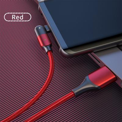 China 180 Degree Rotation LED Data Cable Fast Data Transfer L-Shape And Straight Factory Price 2 In 1 USB Cable 2.4A Micro Fast Charging for sale