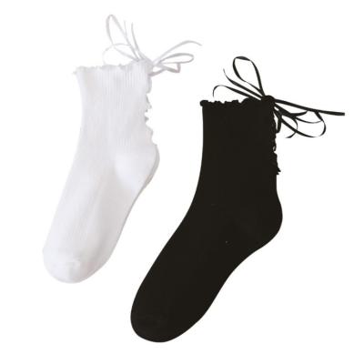 China Wholesale ODM QUICK DRY Women Party White Socks Lace Up Tie Grace Women Socks for sale