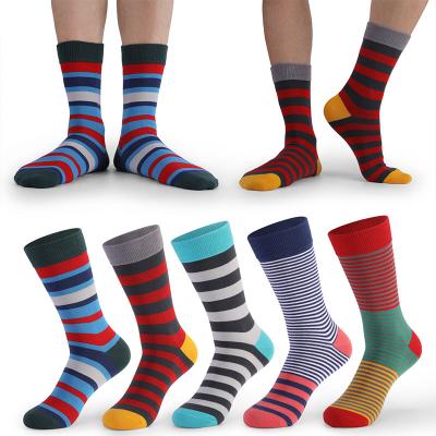 China Sporty Athletic Mens Dress Hits Cotton Heavy Duty Red Dress Casual Crew Stripe Sweat Socks for sale