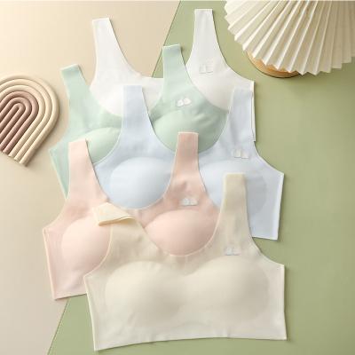 China 2022 Seamless Teenage One Piece Bras Kids Underwear Crop Bralette Camisole 14 16 Teen Training Bras For Girl for sale